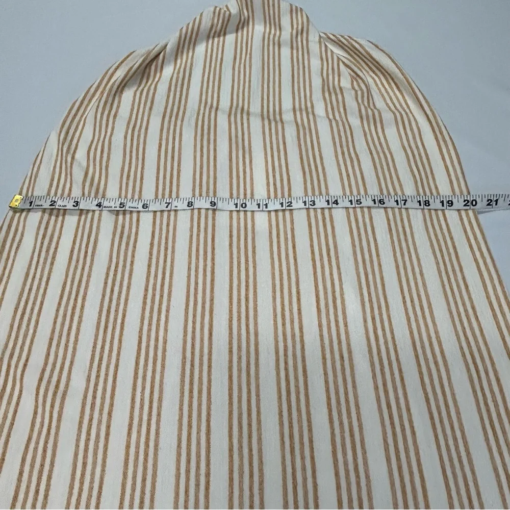 Zara Halter Maxi Dress Womens Size M Cotton Blend Striped NWT Minimalist Coastal